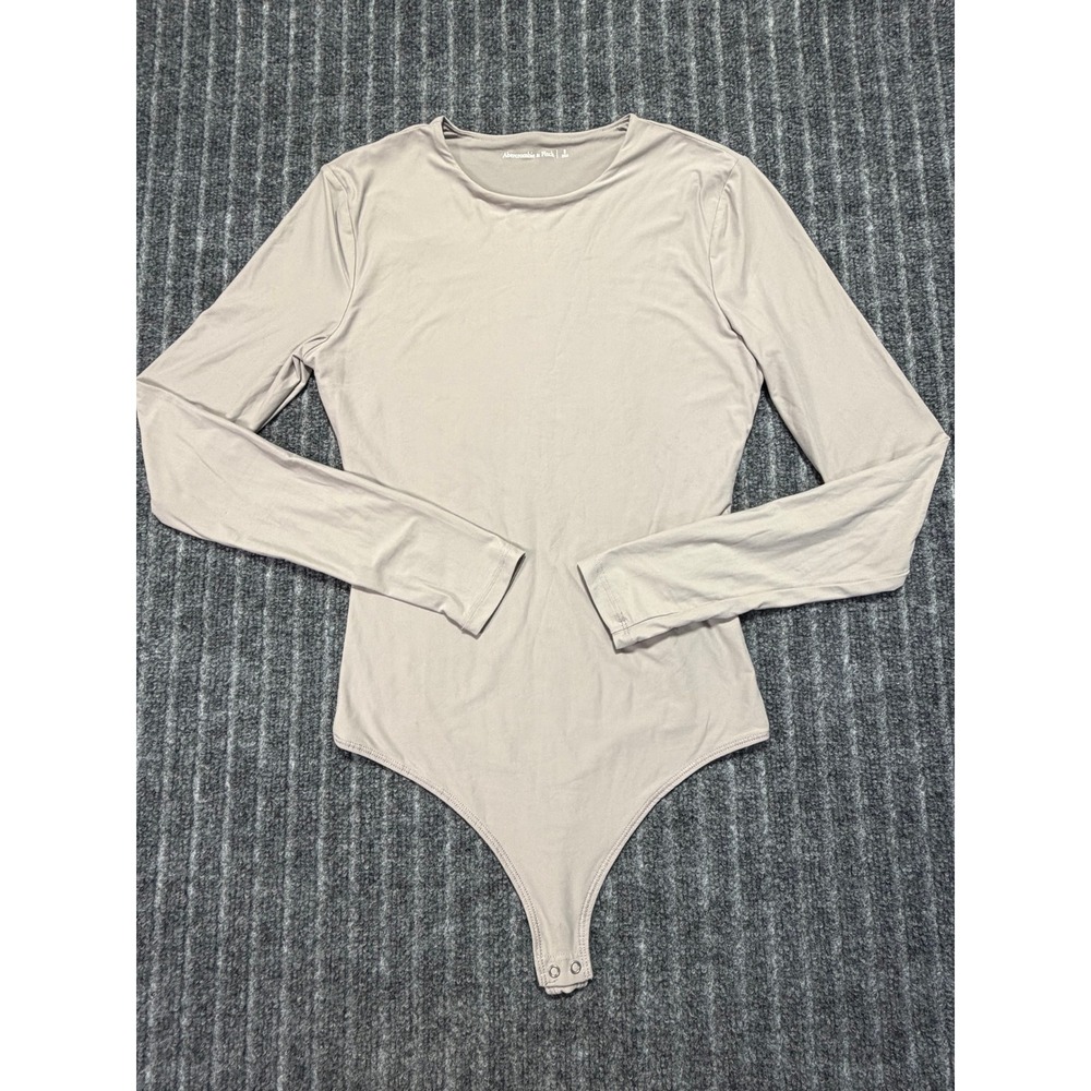 Abercrombie & Fitch‎ Bodysuit Long Sleeve Womens Small Neutral Minimalist Modern